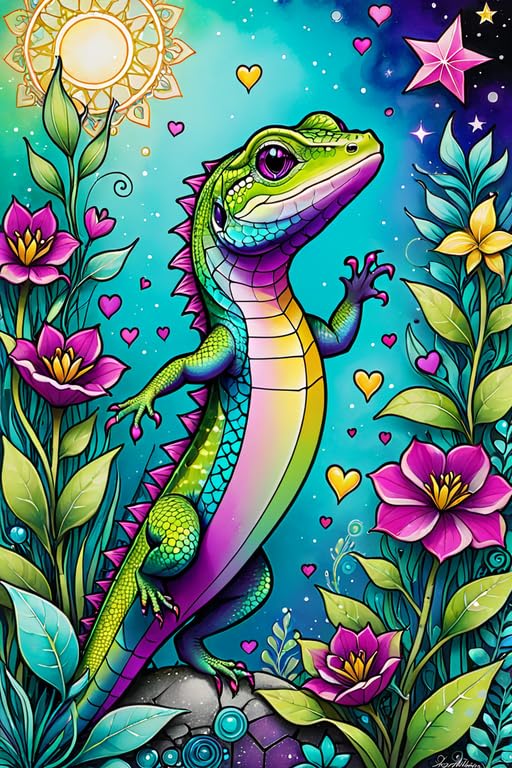 Amazon.com: Diamond Painting Kits for Adults DIY 5D Lizard Round